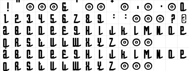 CosmosMoon Regular  glyph index