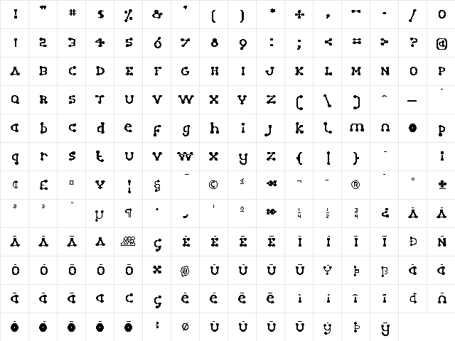 Atomium-Thin Regular  glyph index