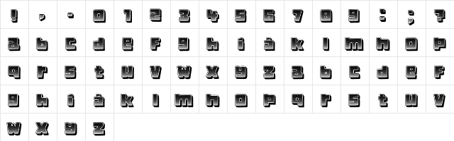 Crazy Gradient Regular  glyph index