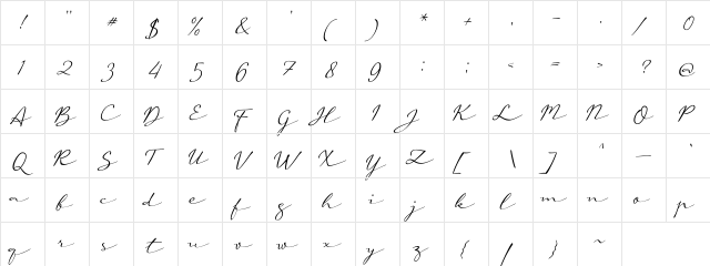 a Auto Signature Regular  glyph index