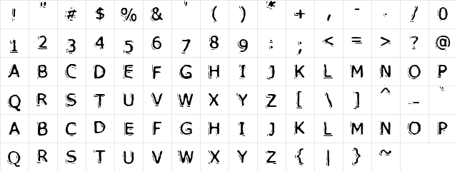 VTC PizzOffWired Regular  glyph index