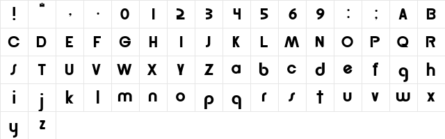 Lepus Normal  glyph index