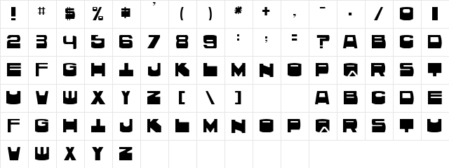 Kunst Regular  glyph index