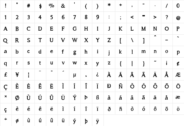 a song for jennifer Bold  glyph index