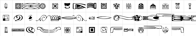GriffDinReg Regular  glyph index