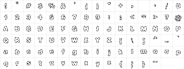Bounded Dots Regular  glyph index