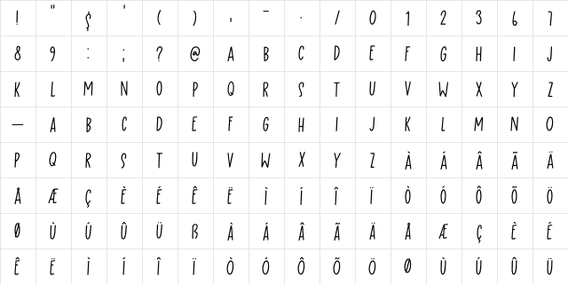 Rearview Mirror DEMO Regular  glyph index