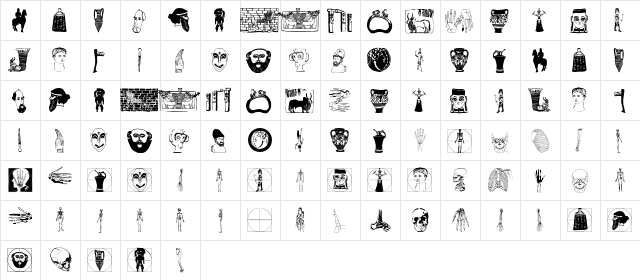 BatsAntiques Regular  glyph index