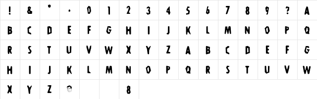 Stone-Age Regular  glyph index