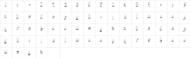 10.10 Regular  glyph index