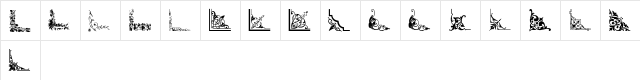Vintage Decorative Corners 33 Regular  glyph index