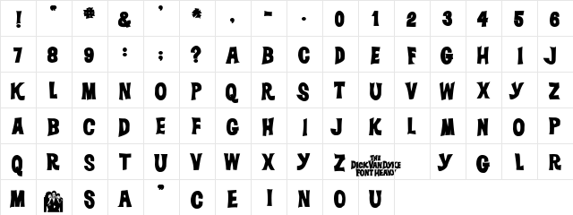 DickVanDykeHeavy Regular  glyph index