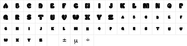 Remedy 1 Regular  glyph index