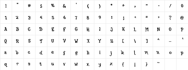 CK Teen Scene Regular  glyph index