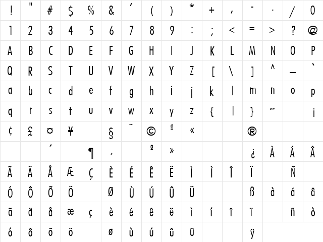 Thank You 6 Regular  glyph index