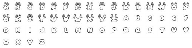 JI Bunny Caps JI Bunny Caps  glyph index