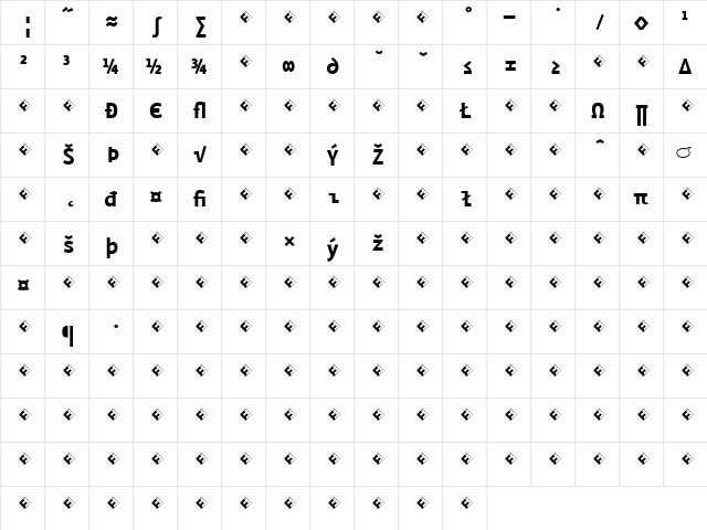 Eureka Mono Exp Regular  glyph index
