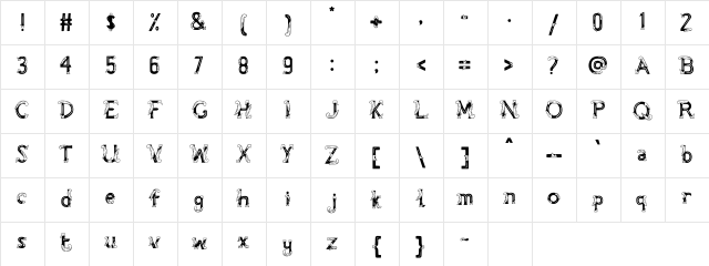 Cirebon Regular  glyph index