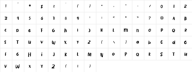 Dierja FREE Regular  glyph index