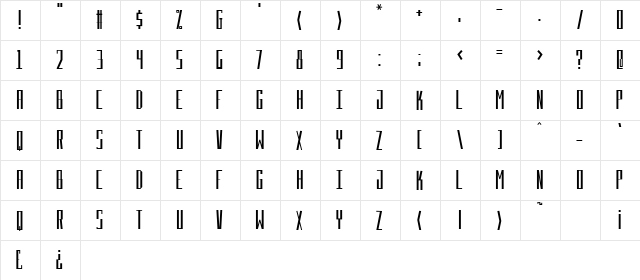 Beckett Regular  glyph index