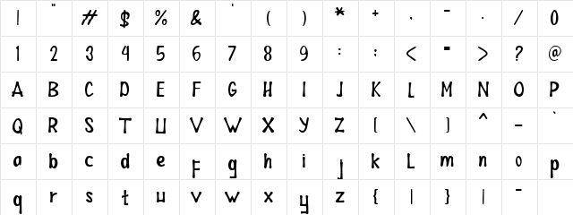 Astrajingga Regular  glyph index
