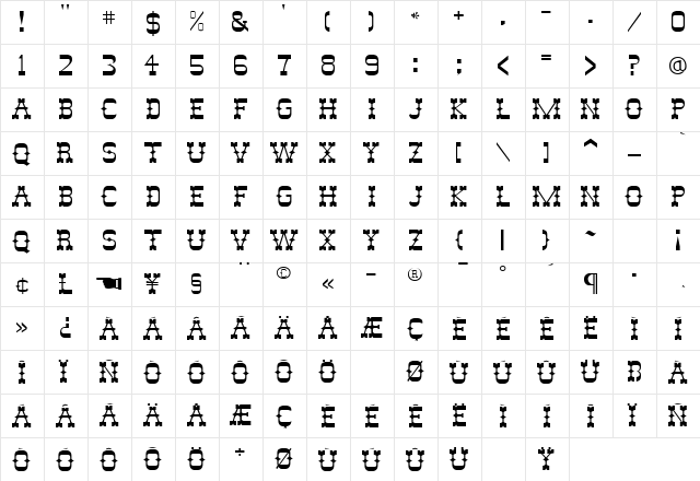 ABANAN Regular  glyph index