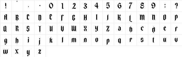 Cattedrale-Demo Regular  glyph index