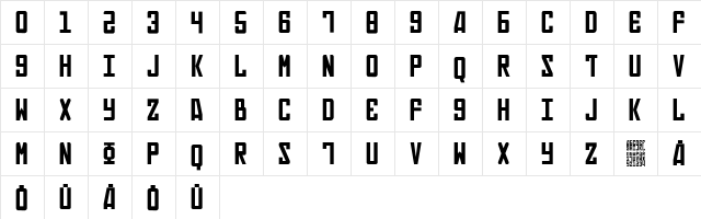 Russian Regular  glyph index