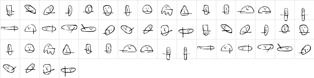 New Regular  glyph index