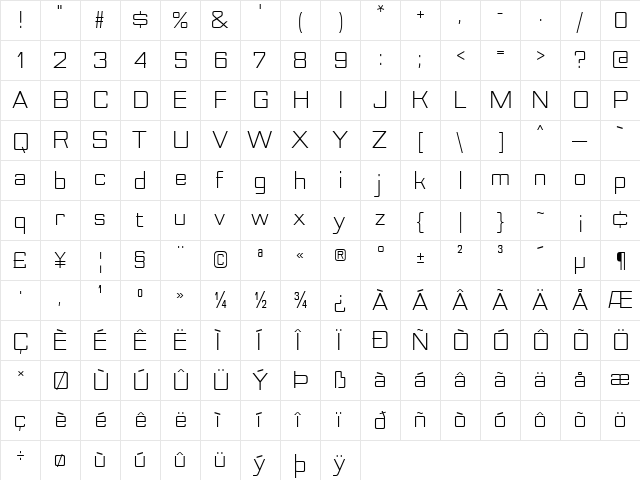 Nesobrite Book  glyph index