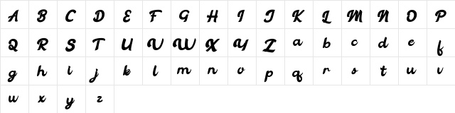 Vintage Legends FREE Regular  glyph index