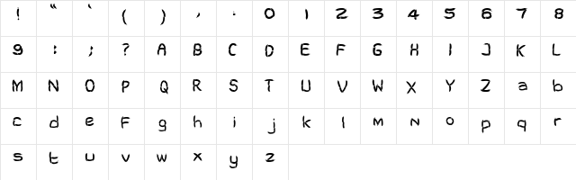 CELEBRATION Regular  glyph index