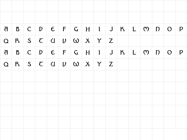 Nouveau Uncial Caps Regular  glyph index