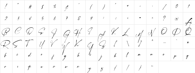 Janelotus-Demo Regular  glyph index