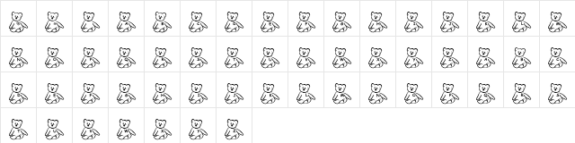 JLR Beanies Regular  glyph index