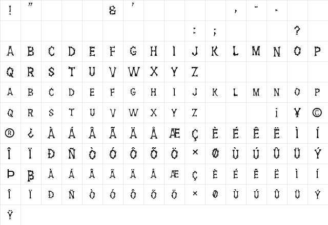 FZ UNIQUE 5 Normal  glyph index