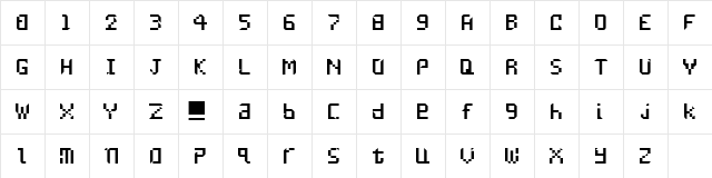 UNDATAME Regular  glyph index