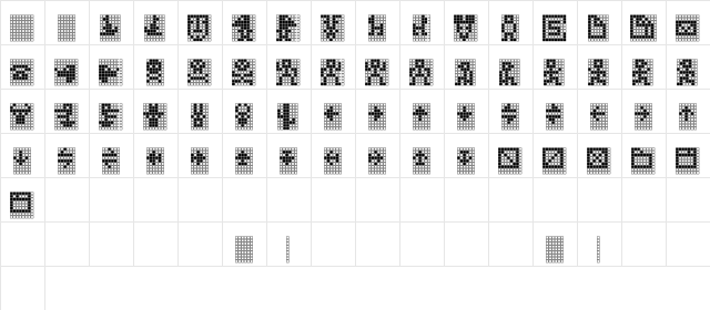 TPF Display Symbol Regular  glyph index