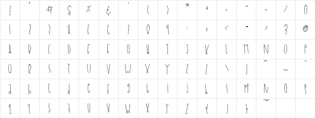 CK Beanstalk Regular  glyph index