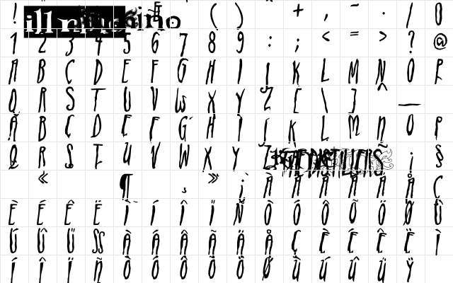 ADIstiLleRS Font Edgy  glyph index