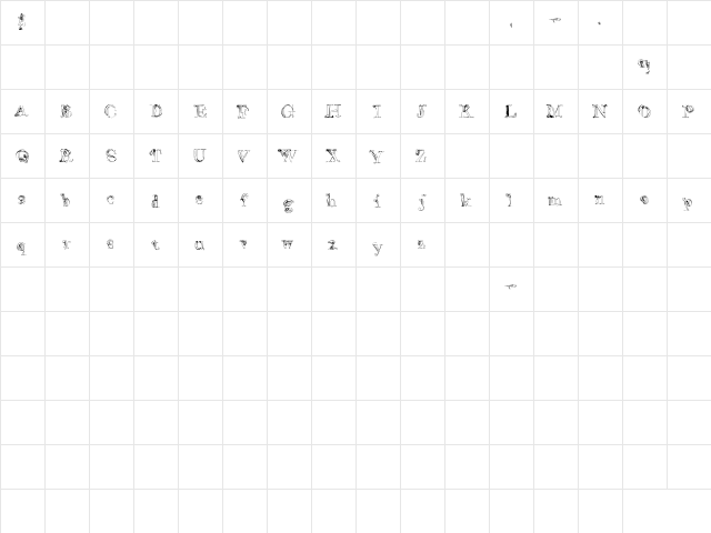 False Advertising Regular  glyph index