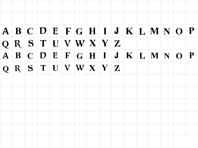 NewUnicodeFont Regular  glyph index