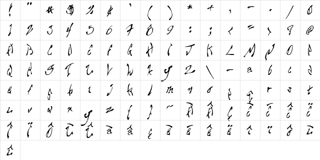 Chupa10 Chupa10  glyph index