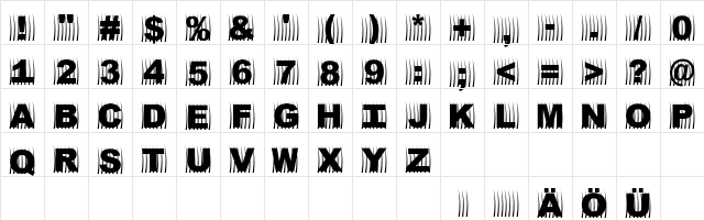 OszillCapsSecond Regular  glyph index