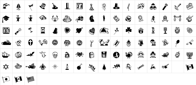 MiniPics LilEvents  glyph index