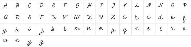 Exiona Demo Regular  glyph index