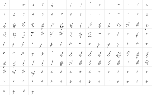 Befindisa Regular  glyph index