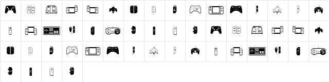 Controllers Regular  glyph index