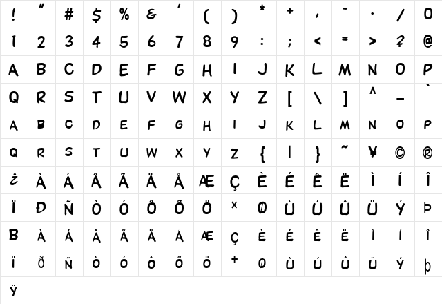 FZ BASIC 28 COND Normal  glyph index