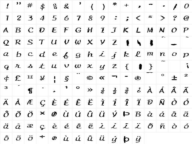 FZ HAND 20 MANGLED EX Normal  glyph index